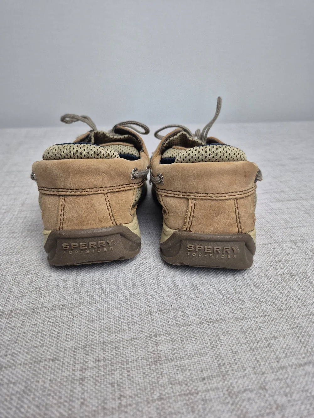 Sperry Top-Sider Little Kids Lanyard A/C Leather Boat Shoes Tan Brown Size 12